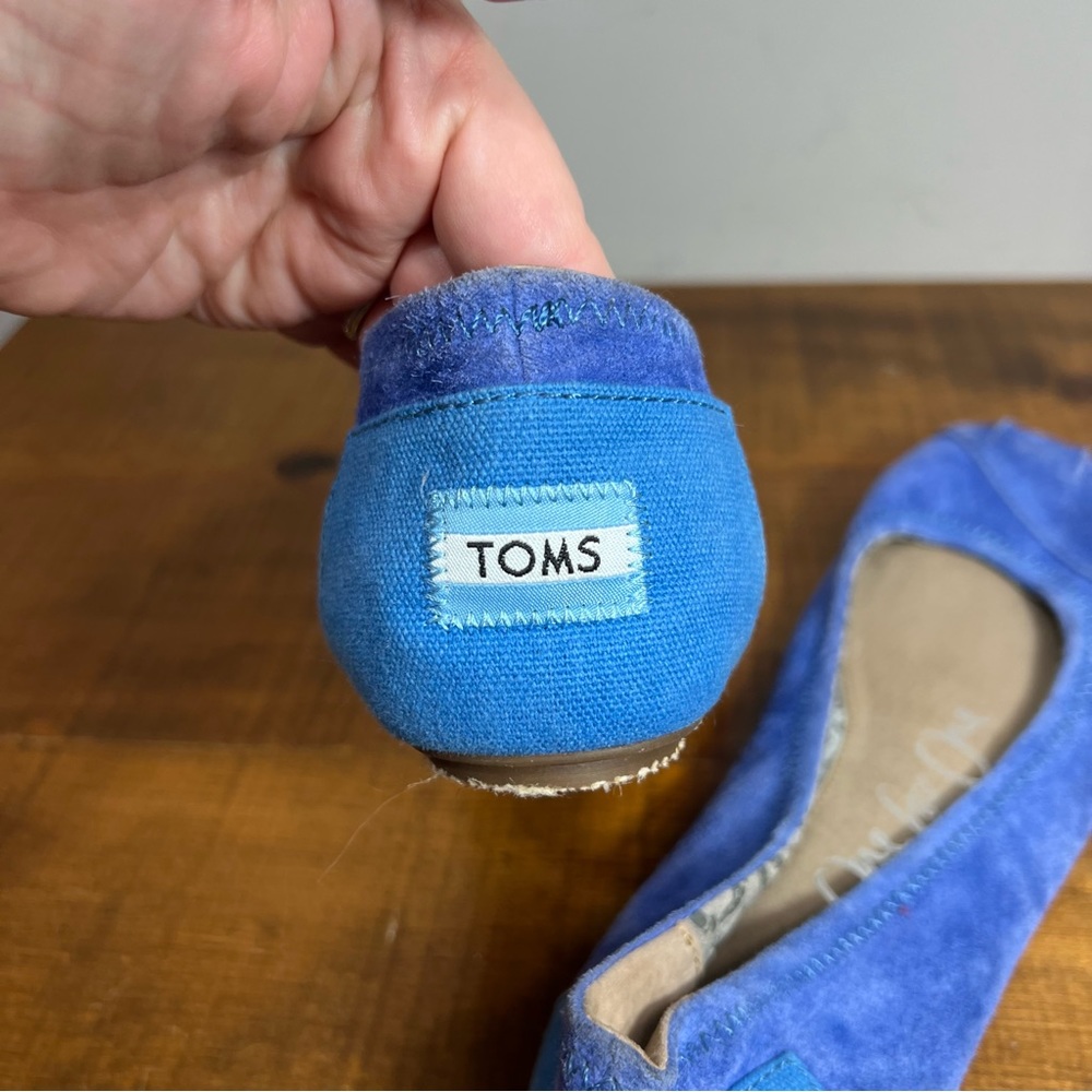Toms blue suede ballet flats size 9 - Picture 7 of 7